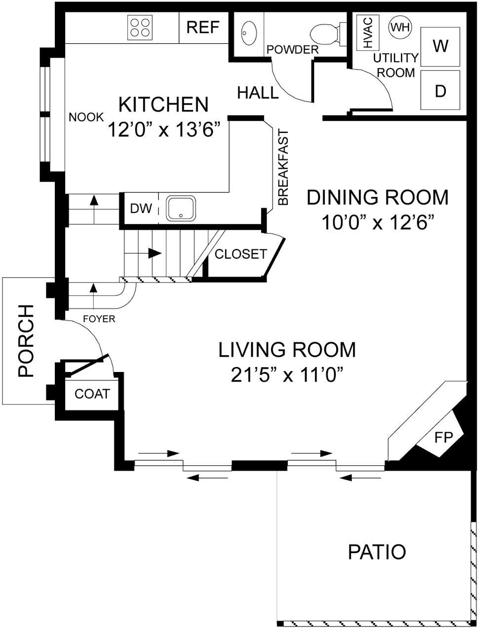 1st Floor Plan - The Adams