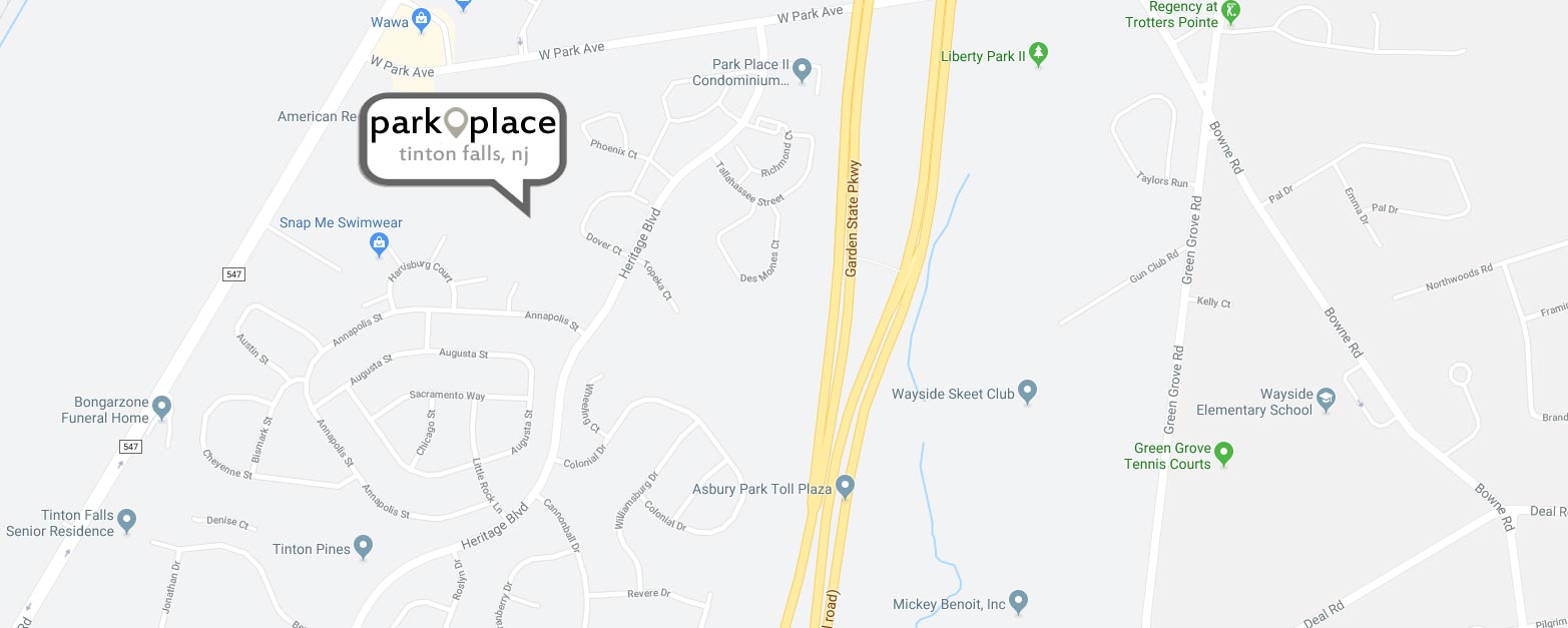 Map of Park Place in Tinton Falls