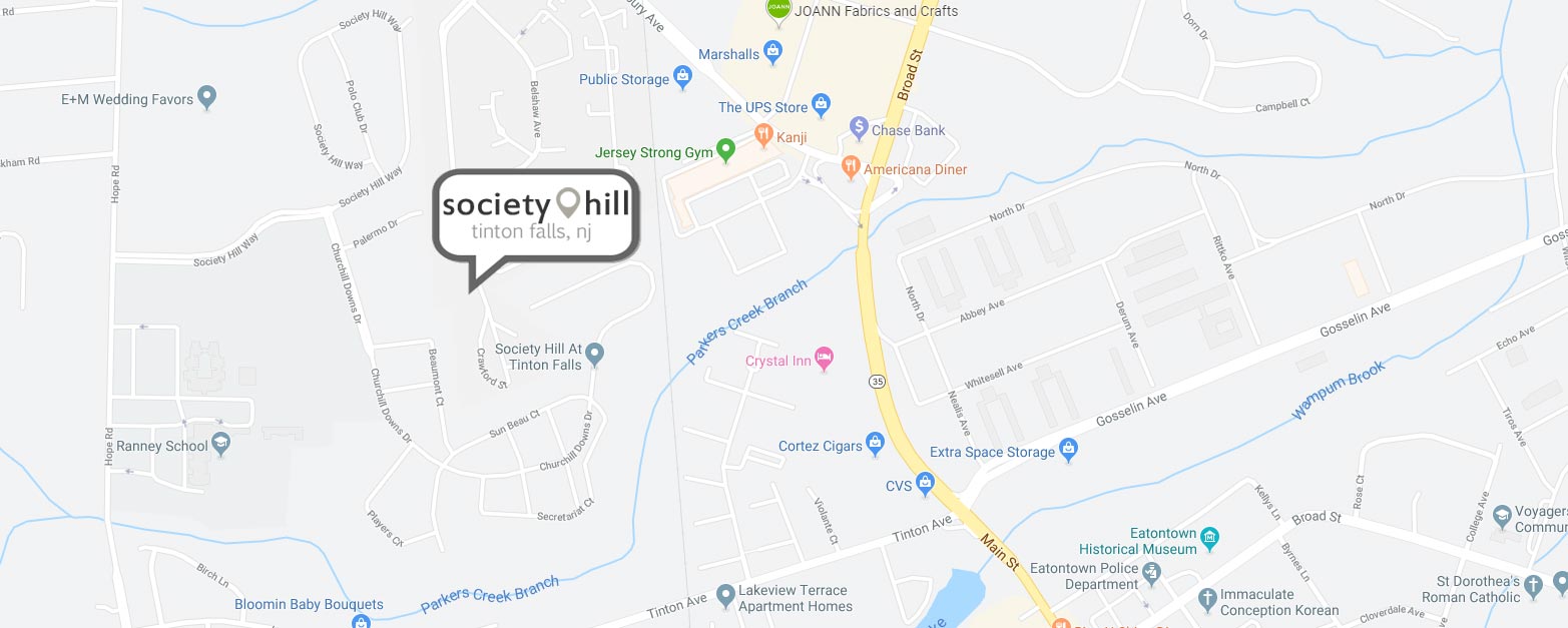 Map of Society Hill in Tinton Falls